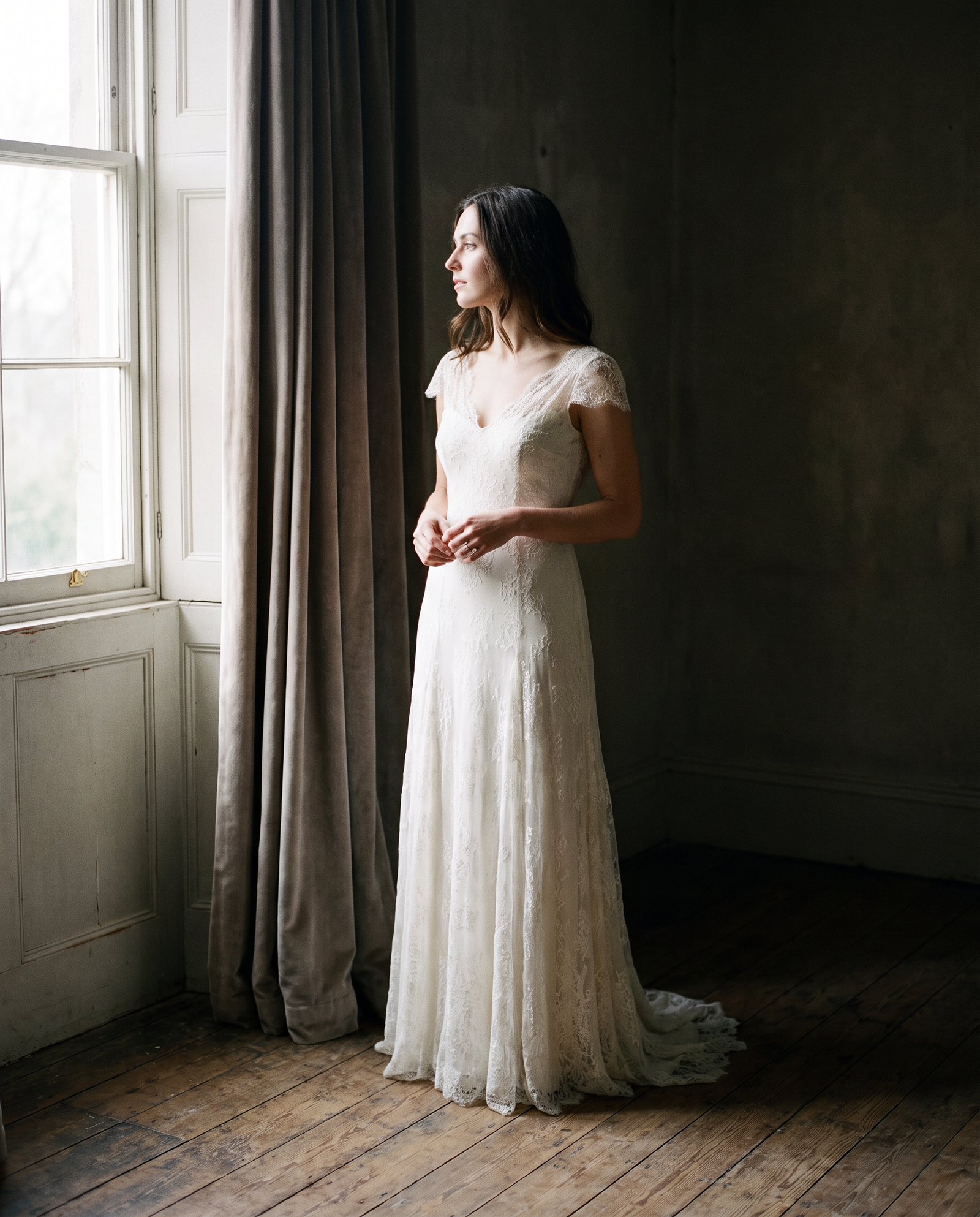 Ruhiger Moment vor einem Hochzeitsporträt