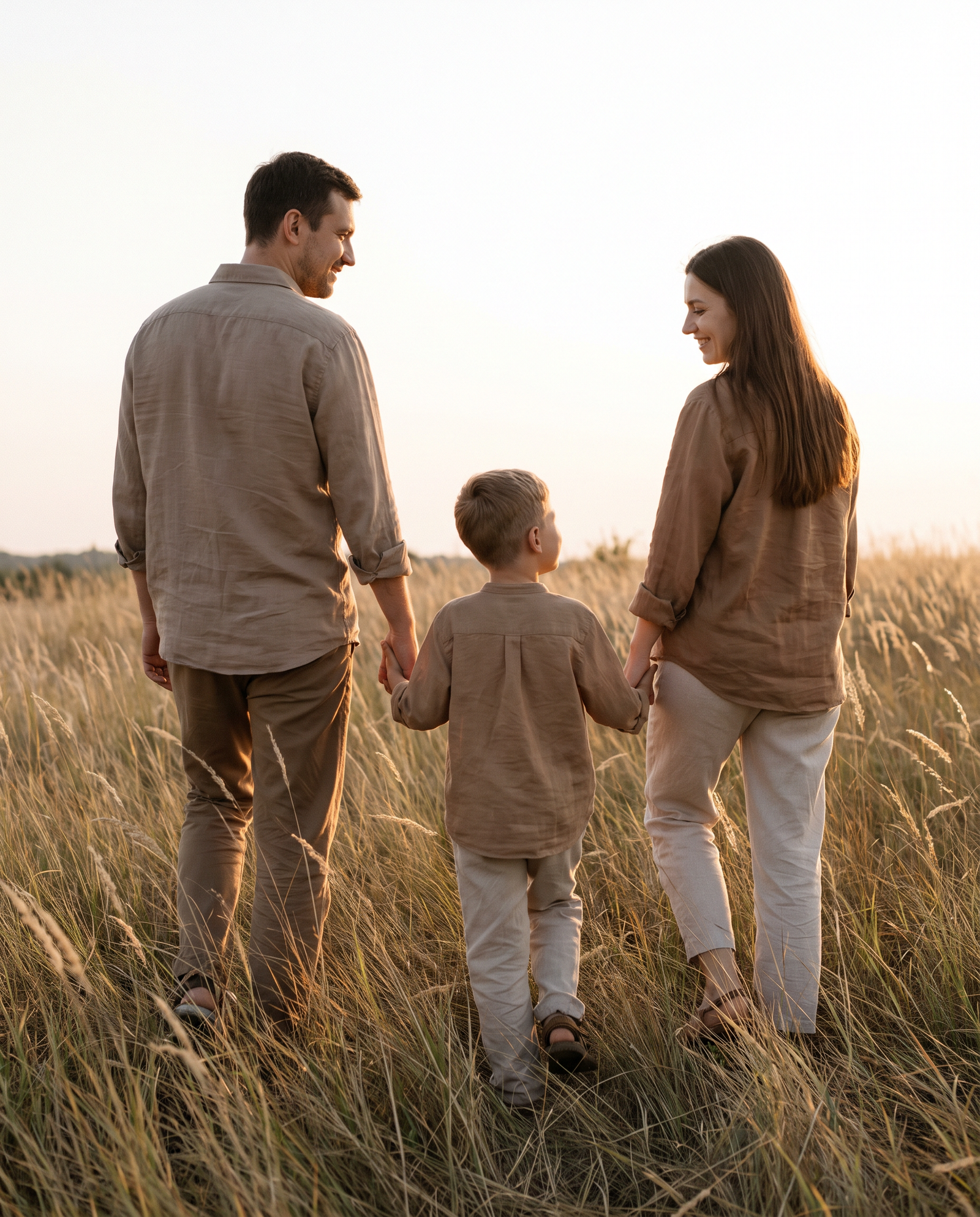 Familie in gemeinsamer Bewegung